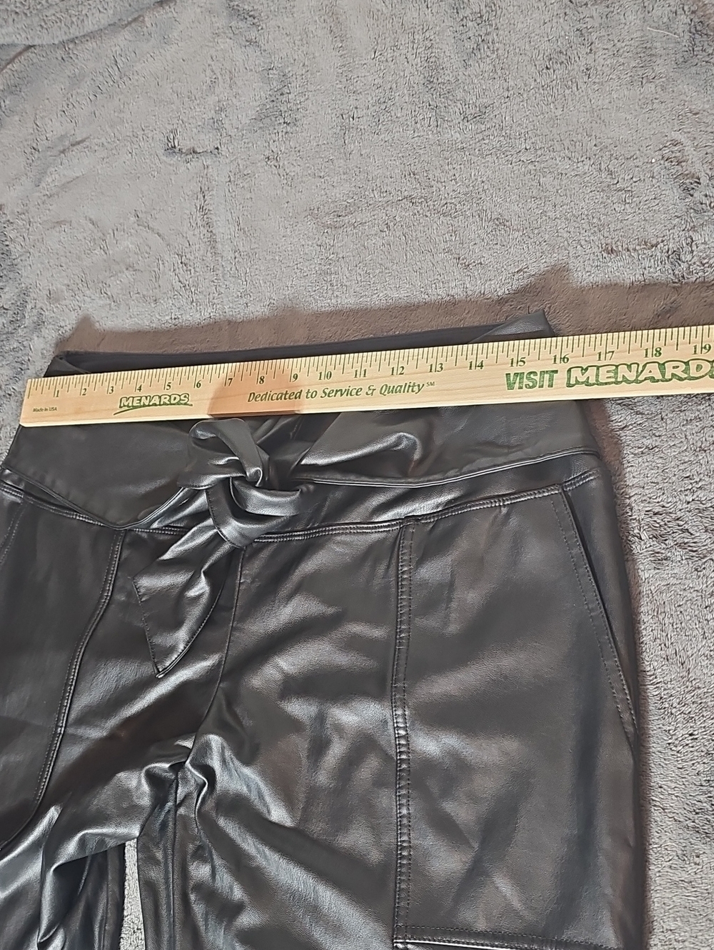 Joie Faux Leather Bow Tie High Rise Cropped Pants Size L - Picture 5 of 8